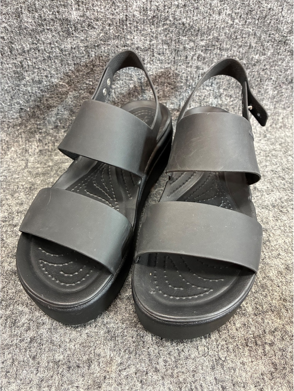 Crocs LiteRide Women's Black Platform Sandals Size 8